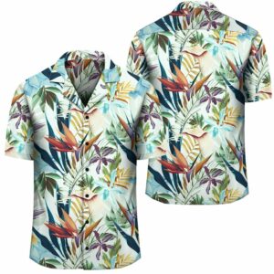 Tropical Flower Plant And Leaf Pattern Hawaiian Shirt  - Thelegend59