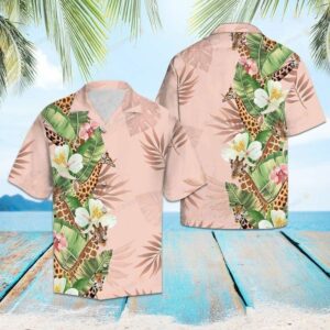 Tropical Giraffe Pink Amazing Design Hawaiian Shirt  - Thelegend59