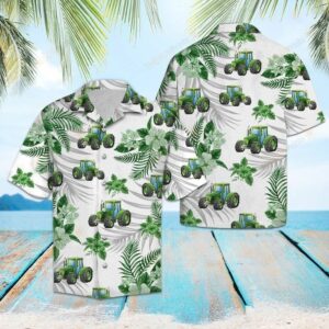 Tropical Green Tractor Green Unique Design Hawaiian Shirt  - Thelegend59