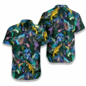 Tropical Gun Lover Pattern Hawaiian Shirt  - Thelegend59