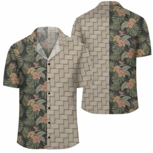 Tropical Hibiscus Monstera Leaf Lauhala Moiety Hawaiian Shirt  - Thelegend59