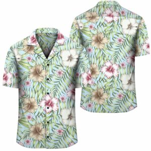Tropical Hibiscus Palm Leaves Hawaiian Shirt  - Thelegend59