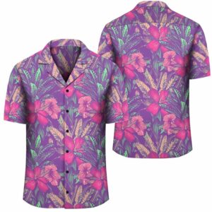 Tropical Hibiscus Purple Hawaiian Shirt  - Thelegend59