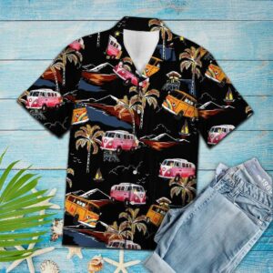 Tropical Hippie Car Colorful Amazing Design Hawaiian Shirt  - Thelegend59