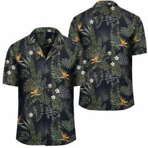 Tropical Leaves And Flowers In The Night Style Hawaiian Shirt  - Thelegend59