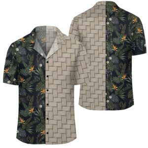 Tropical Leaves And Flowers In The Night Style Lauhala Moiety Hawaiian Shirt  - Thelegend59