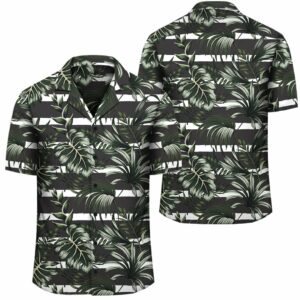 Tropical Line Patttern Hawaiian Shirt  - Thelegend59