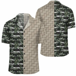 Tropical Line Patttern Lauhala Moiety Hawaiian Shirt  - Thelegend59