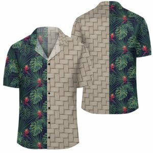 Tropical Monstera Leaf Green Lauhala Moiety Hawaiian Shirt  - Thelegend59