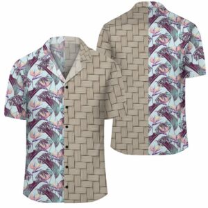 Tropical Monstera Leaf Lauhala Moiety Hawaiian Shirt  - Thelegend59