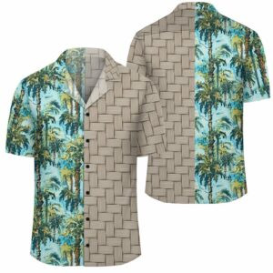 Tropical Palm Trees Blue Lauhala Moiety Hawaiian Shirt  - Thelegend59