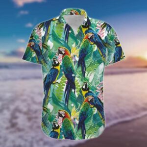 Tropical Parrots Hawaiian Aloha Hawaiian Shirtss  - Thelegend59