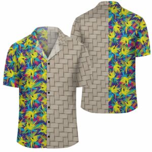 Tropical Pattern Mix Lauhala Moiety Hawaiian Shirt  - Thelegend59