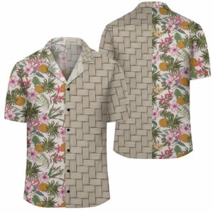 Tropical Pineaapple Lauhala Moiety Hawaiian Shirt  - Thelegend59