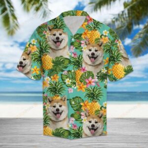 Tropical Pineapple Akita Multicolor Unique Design Hawaiian Shirt  - Thelegend59