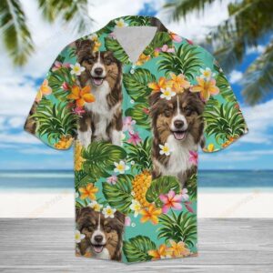 Tropical Pineapple Australian Shepherd Multicolor Unique Design Hawaiian Shirt  - Thelegend59
