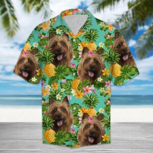 Tropical Pineapple Australian Terrier Green Awesome Design Hawaiian Shirt  - Thelegend59