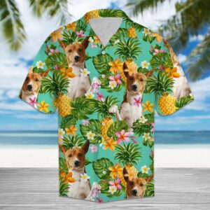 Tropical Pineapple Basenji Green Best Design Hawaiian Shirt  - Thelegend59