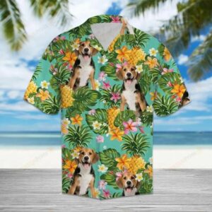 Tropical Pineapple Beagle Multicolor Unique Design Hawaiian Shirt  - Thelegend59