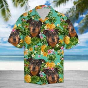 Tropical Pineapple Beauceron Green Unique Design Hawaiian Shirt  - Thelegend59