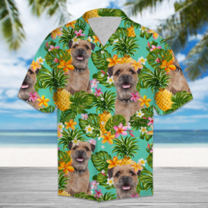 Tropical Pineapple Border Terrier Hawaiian Shirt  - Thelegend59
