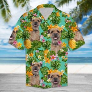 Tropical Pineapple Border Terrier Multicolor Unique Design Hawaiian Shirt  - Thelegend59