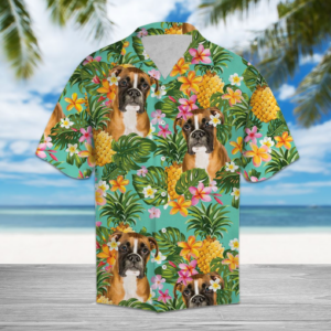 Tropical Pineapple Boxer Hawaiian Shirt  - Thelegend59