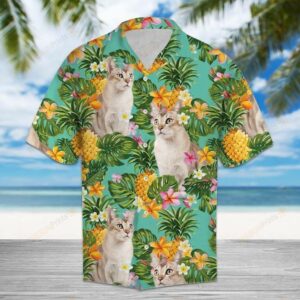 Tropical Pineapple Burmilla Multicolor Unique Design Hawaiian Shirt  - Thelegend59