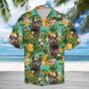 Tropical Pineapple Chartreux Multicolor Amazing Design Hawaiian Shirt  - Thelegend59