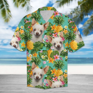 Tropical Pineapple Chihuahua Hawaiian Shirt  - Thelegend59