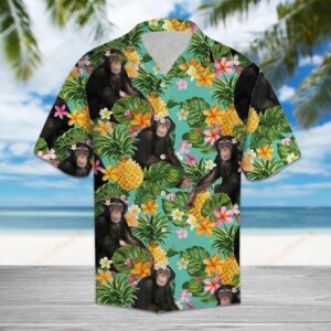 Tropical Pineapple Chimpanzee Multicolor Nice Design Hawaiian Shirt  - Thelegend59