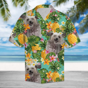 Tropical Pineapple Chinese Crested Hawaiian Shirt  - Thelegend59