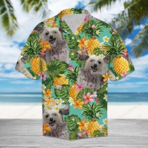 Tropical Pineapple Chinese Crested Multicolor Unique Design Hawaiian Shirt  - Thelegend59