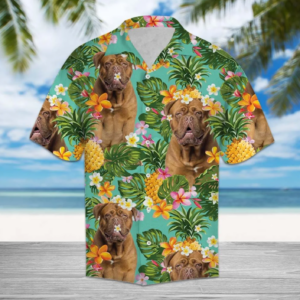 Tropical Pineapple Dogue De Bordeaux Hawaiian Shirt  - Thelegend59