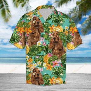 Tropical Pineapple English Cocker Spaniel Multicolor Unique Design Hawaiian Shirt  - Thelegend59