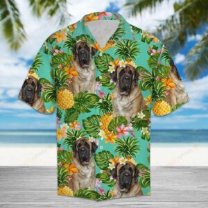 Tropical Pineapple English Mastiff Multicolor Amazing Design Hawaiian Shirt  - Thelegend59