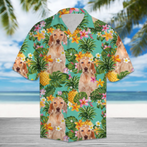 Tropical Pineapple English Setter Hawaiian Shirt  - Thelegend59