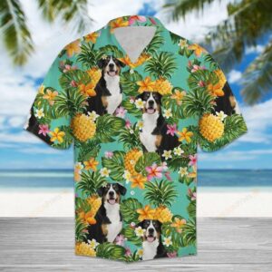 Tropical Pineapple Entlebucher Mountain Dog Multicolor Unique Design Hawaiian Shirt  - Thelegend59