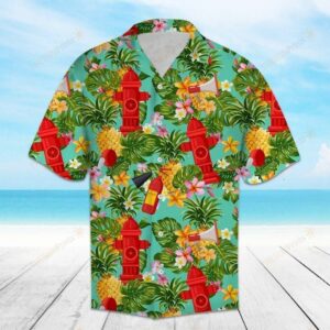 Tropical Pineapple Firefighter Multicolor Nice Design Hawaiian Shirt  - Thelegend59
