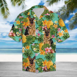 Tropical Pineapple German Shepherd Hawaiian Shirt  - Thelegend59