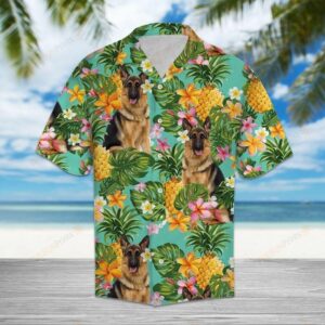 Tropical Pineapple German Shepherd Multicolor Best Design Hawaiian Shirt  - Thelegend59