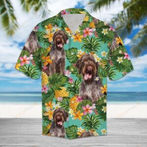 Tropical Pineapple German Wirehaired Pointer Multicolor Unique Design Hawaiian Shirt  - Thelegend59
