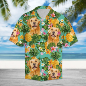 Tropical Pineapple Golden Retriever Hawaiian Shirt  - Thelegend59