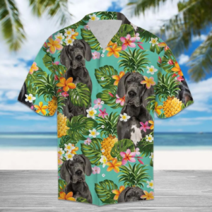 Tropical Pineapple Great Dane Hawaiian Shirt  - Thelegend59