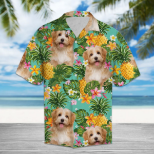 Tropical Pineapple Havanese Hawaiian Shirt  - Thelegend59