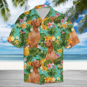 Tropical Pineapple Hungarian Vizsla Hawaiian Shirt  - Thelegend59