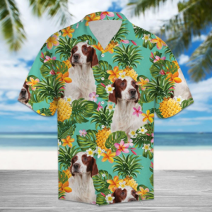 Tropical Pineapple Irish Red And White Setter Hawaiian Shirt  - Thelegend59