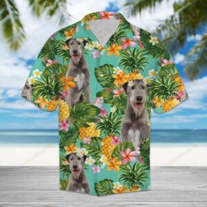 Tropical Pineapple Irish Wolfhound Multicolor Best Design Hawaiian Shirt  - Thelegend59