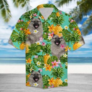 Tropical Pineapple Keeshond Green Amazing Design Hawaiian Shirt  - Thelegend59