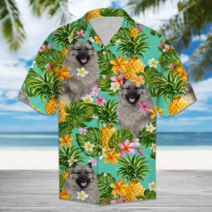 Tropical Pineapple Keeshond Hawaiian Shirt  - Thelegend59